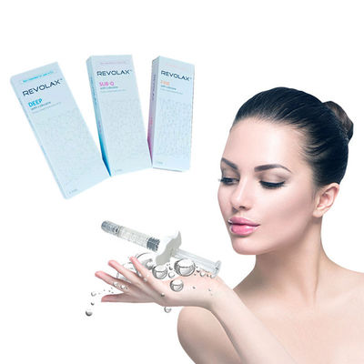 Preenchimento facial sutil Revolax de ácido hialurônico 2 x 1 ml para rosto de 9 a 12 meses