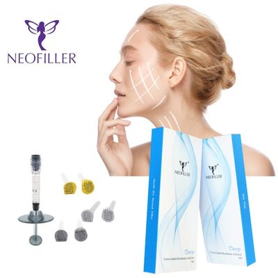 Injecção facial 9-12 meses Longevidade Filler dérmico de ácido hialurónico transparente com ligação cruzada