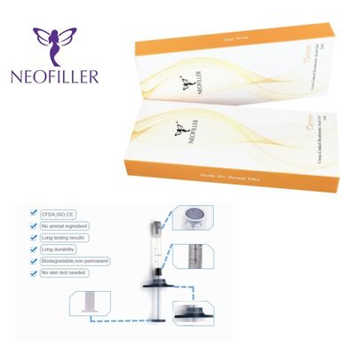 Filler dérmico de ácido hialurónico transparente Longevidade de 9-12 meses 24 mg/ml Concentração