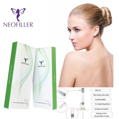 Neofiller Cross-linked 24mg-ml Ácido hialurónico Filler Dermal Gel Injetável 9-12 meses Melhoria da longevidade