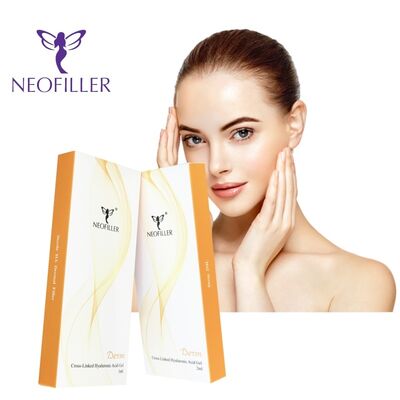 Injeção hipodérmica reticulada de ácido hialurônico preenchimento dérmico gel injetável contorno facial redução de linhas finas