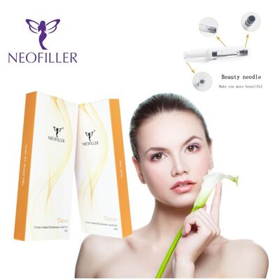 Armazenamento à temperatura ambiente Ácido hialurónico Enchimento dérmico 24 mg-ml Gel injetável cruzado Restauração do volume facial Hidratação da pele