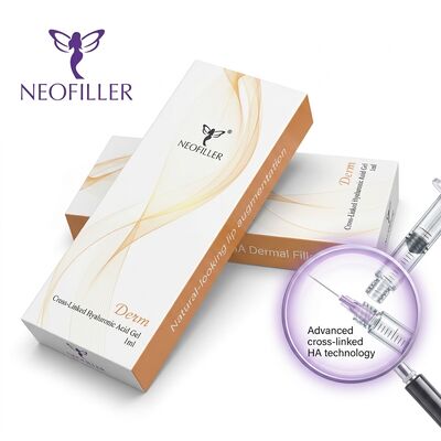 Biocompativel 1 ml Hyaluronic Acid Dermal Filler Gel Injetável Cruzado 24 meses de validade Restauração do Volume Facial