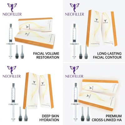 Biocompativel 1 ml Hyaluronic Acid Dermal Filler Gel Injetável Cruzado 24 meses de validade Restauração do Volume Facial