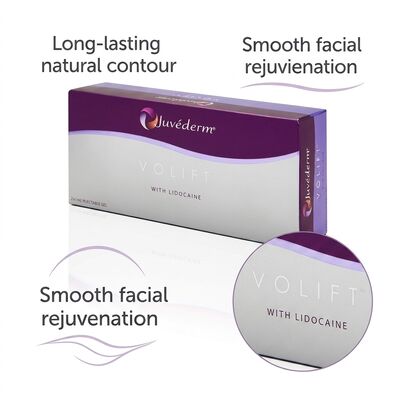 Condições de armazenamento à temperatura ambiente Juvederm Dermal Filler Injeção hipodérmica DHL UPS FEDEX Envio para cosméticos médicos