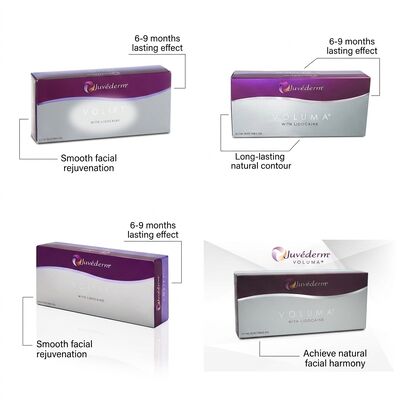 Até 12 a 18 meses Juvederm Dermal Filler 1ml 2 seringas Envio DHL UPS FEDEX Solução de melhora facial duradoura
