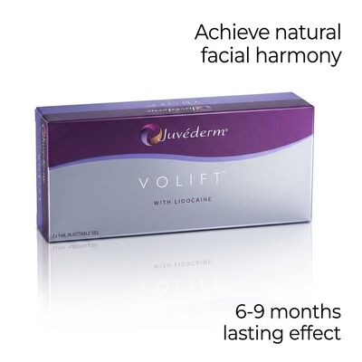 Volume 2 x 1 ml Juvederm Voluma Filler Anti-envelhecimento Filler facial para aumento do volume do rosto médio e melhoria dos contornos faciais