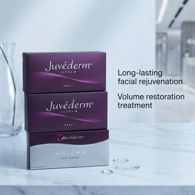 Volume 2 x 1 ml Juvederm Voluma Filler Anti-envelhecimento Filler facial para aumento do volume do rosto médio e melhoria dos contornos faciais