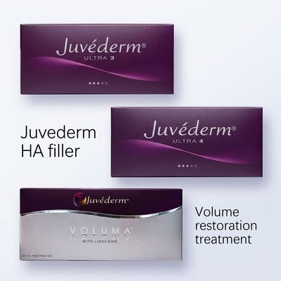 Formulação de gel Juvederm Dermal Filler 2 vezes 1 ml volume profundidade de injecção hipodérmica adequado para aplicações cosméticas médicas