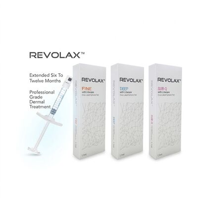 Enchimento Dermal Revolax Sub-Q fino e profundo Alta biocompatibilidade Adequado para Injeção Profundidade Meia a profunda Derme Melhora o Contorno da Pele