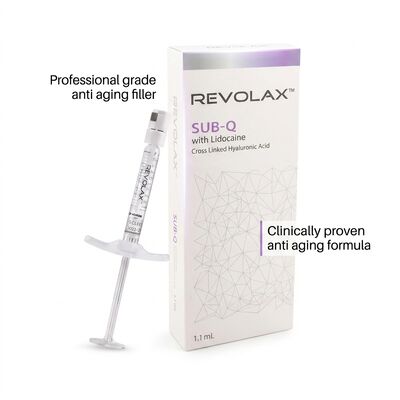 Enchimento Dermal Revolax Sub-Q fino e profundo Alta biocompatibilidade Adequado para Injeção Profundidade Meia a profunda Derme Melhora o Contorno da Pele