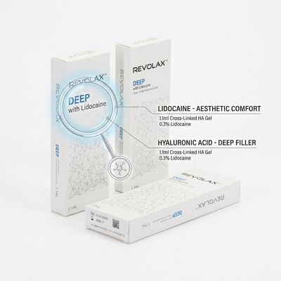 Revolax Deep Preenchedor Labial Ácido Hialurônico Monofásico Cross-Linked 1.1ml para Aumento Labial