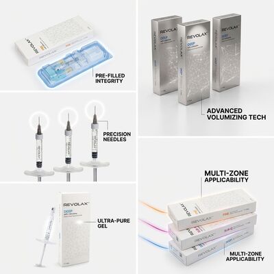 Revolax Preenchimento Glabellar Fina Hyalurónico Monofásico Ácido Hyalurónico Preenchimento Dermológico 1.1 ml para Correção de Linhas de Rosca