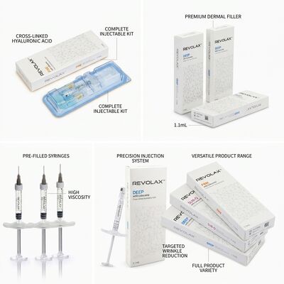 Revolax Fine Preenchedor Dérmico Monofásico de Ácido Hialurônico 1.1ml para Correção de Pés de Galinha e Linhas Finas