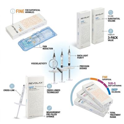 Revolax Fine Preenchedor Dérmico Monofásico de Ácido Hialurônico 1.1ml para Correção de Pés de Galinha e Linhas Finas