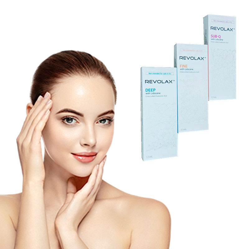 Preenchimento facial sutil Revolax de ácido hialurônico 2 x 1 ml para rosto de 9 a 12 meses