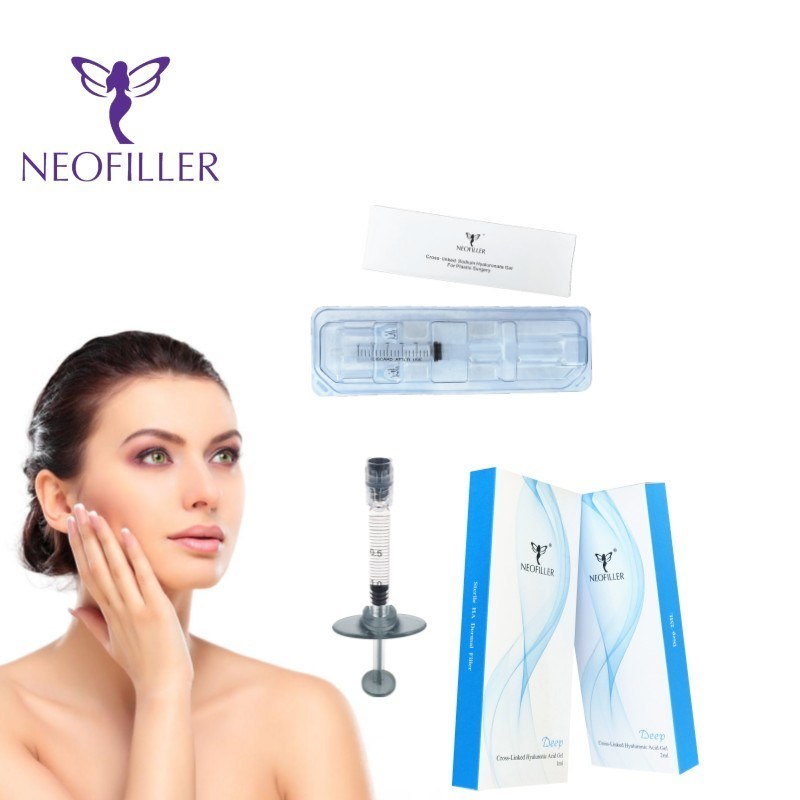 Neofiller 24 mg-ml de ácido hialurônico, preenchimento dérmico, gel injetável reticulado, fórmula de longevidade de 9 a 12 meses