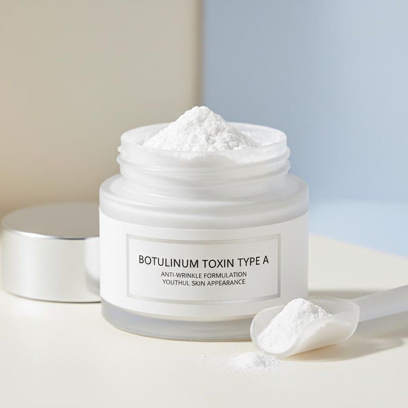 Ingrediente anti-rugas em pó Toxina Botulínica Tipo A formulada para reduzir rugas e promover a aparência jovem da pele