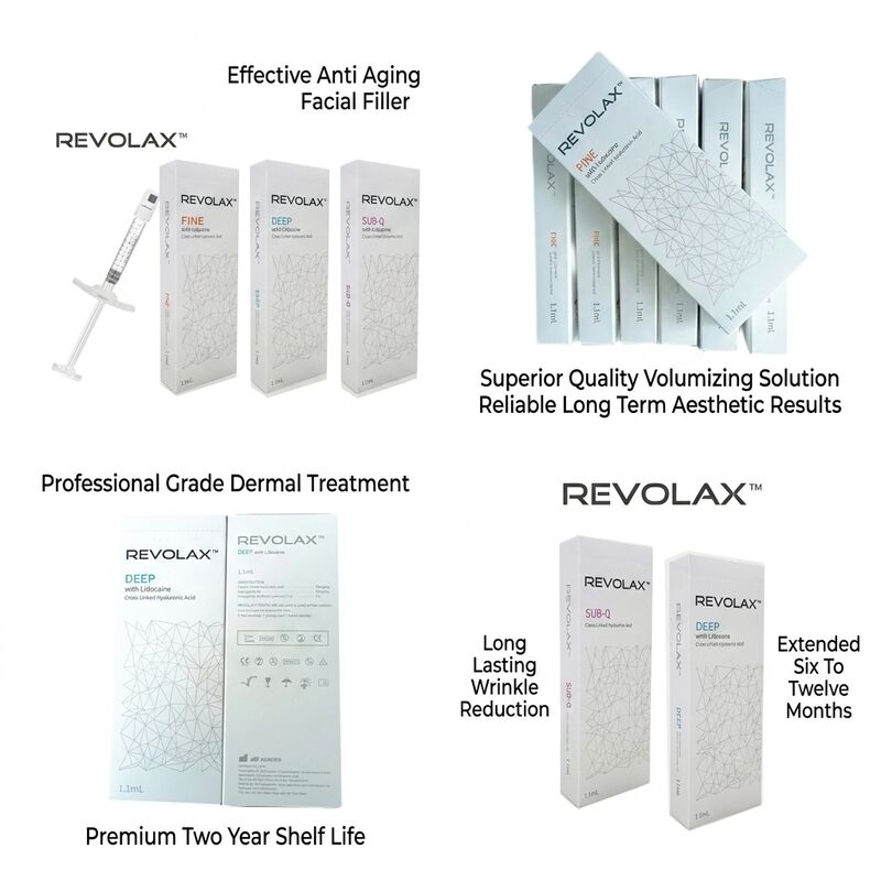 24 mgml Revolax Dermal Filler InjectionDepth Mid To Deep Dermis Concentração 20 Mgml Solução Para Aumento do Volume Facial
