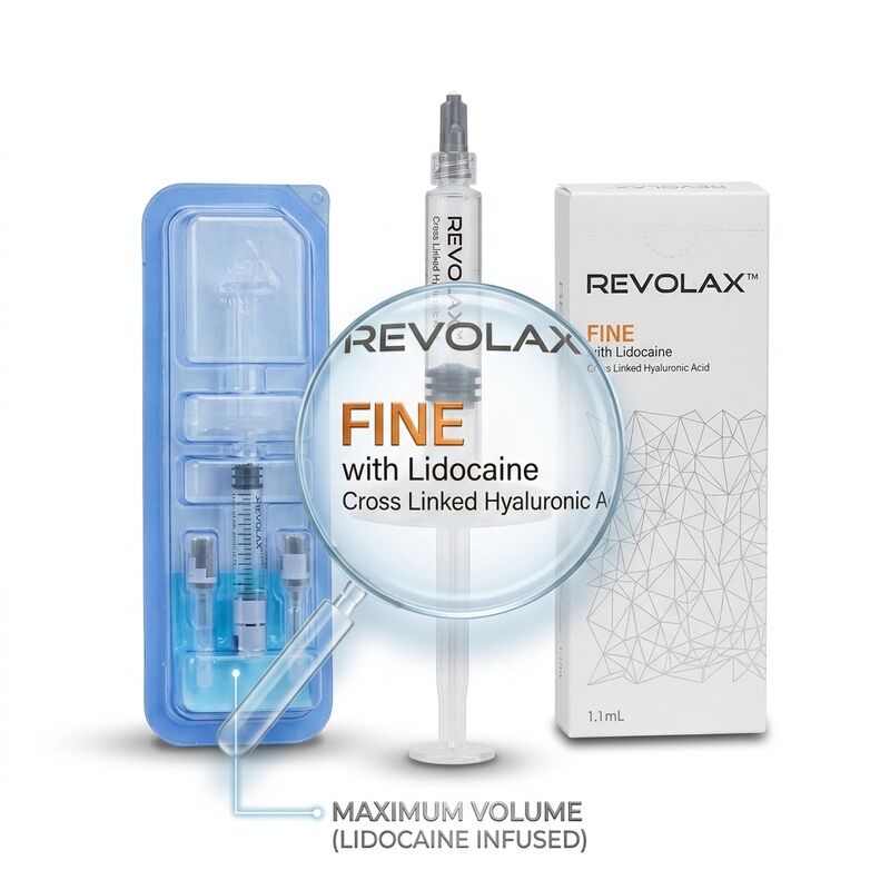 Revolax Sub-Q Preenchedor para Mandíbula Ácido Hialurônico Monofásico 1.1ml para Contorno de Mandíbula