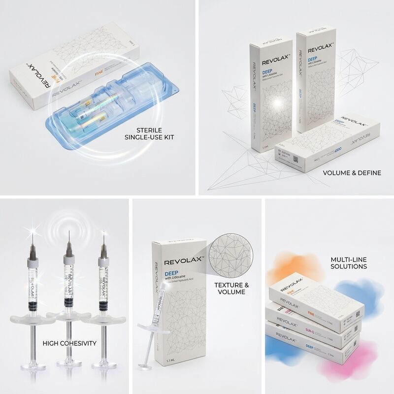 Revolax Fine Preenchedor Dérmico Monofásico de Ácido Hialurônico 1.1ml para Correção de Pés de Galinha e Linhas Finas